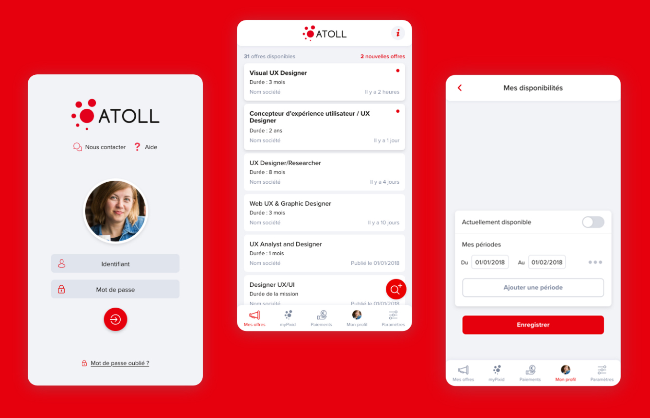 Refonte appli mobile Groupe Atoll Intérim